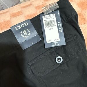 Izod Black Casual Cargo Shorts